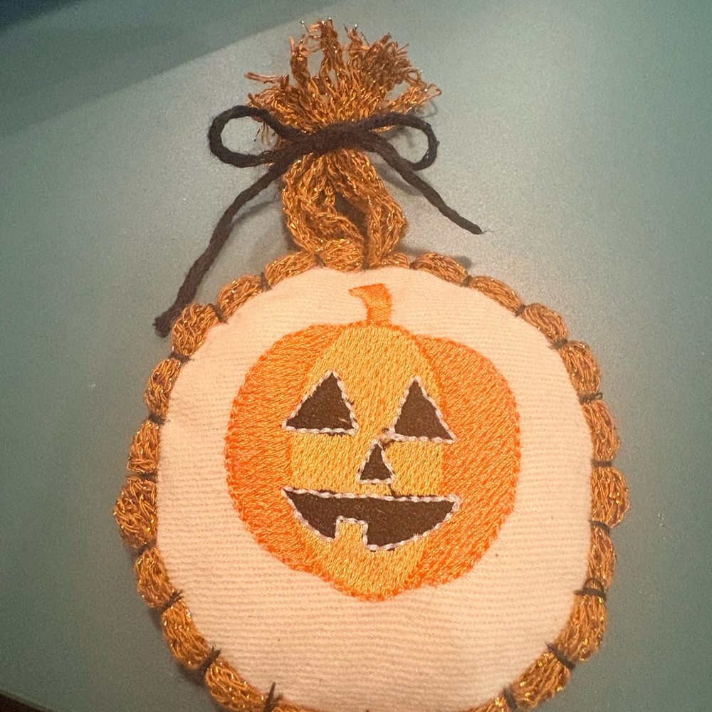 Boutique: Embroidered Pumpkin Ornament
